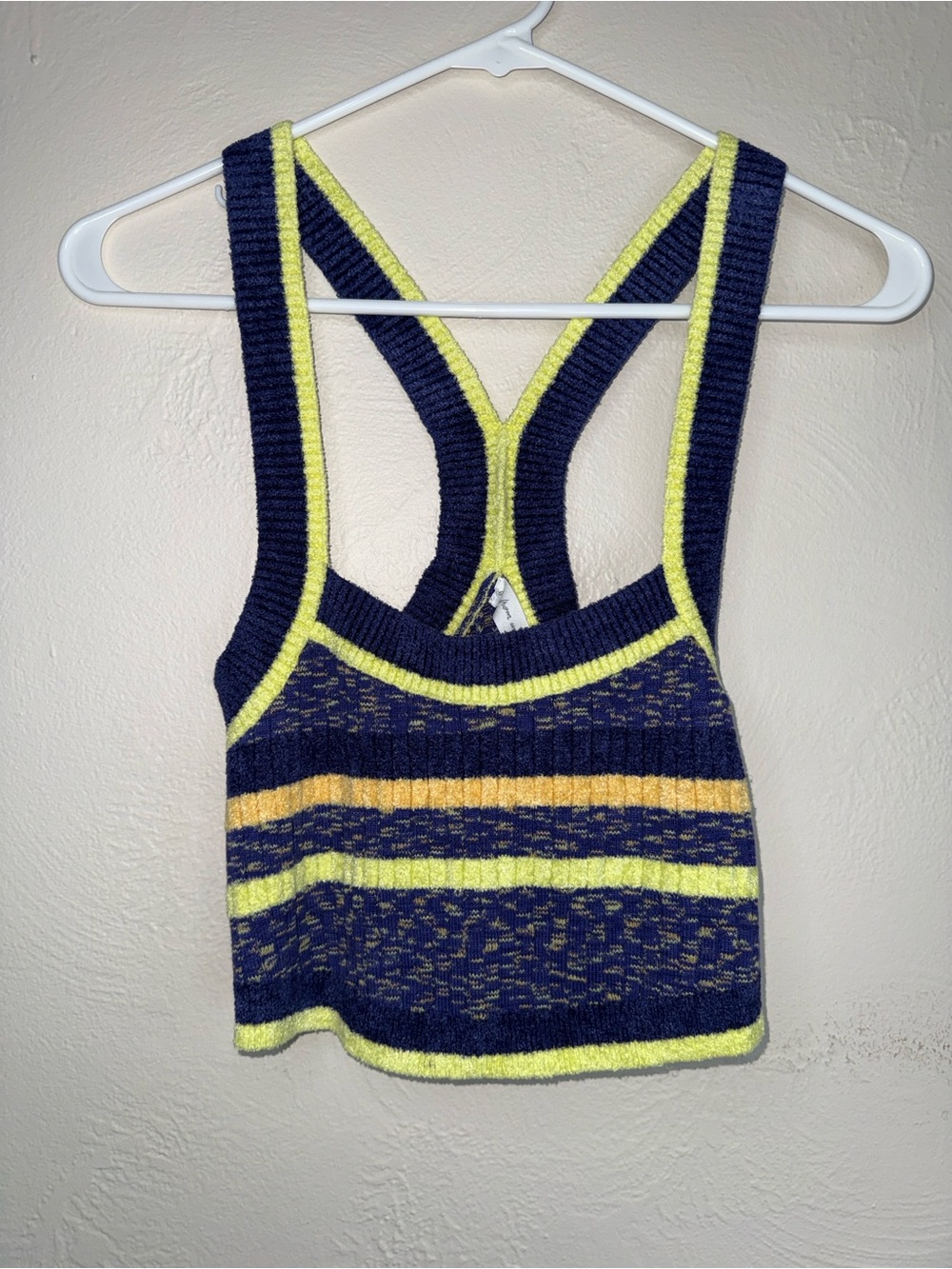 Out From Under Striped Knit Racerback Crop Tank Size M